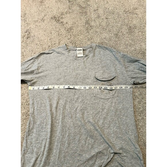 PINK Victoria Secret gray tshirt with black and silver bling‎ LOGO sequins - Picture 4 of 5